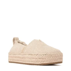 TOMS Valencia Platform Espadrille - Little Kid / Big Kid - Champagne Glimmer