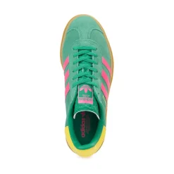 Womens adidas Gazelle Bold Athletic Shoe - Court Green / Lucid Pink / Pure Sulfur