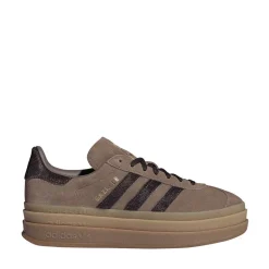 Womens adidas Gazelle Bold Athletic Shoe - Earth Strata / Aurora Coffee / Gold Metallic