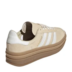 Womens adidas Gazelle Bold Athletic Shoe - Stone Khaki / Cream White / Gold Metallic