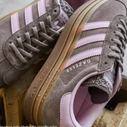 Womens adidas Gazelle Bold Athletic Shoe - Trace Brown / Clear Pink / Earth Strata