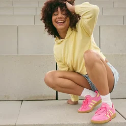 Womens adidas Handball Spezial Athletic Shoe - Lucid Pink / Almost Yellow / Gold Metallic