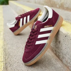 Womens adidas Handball Spezial Athletic Shoe - Maroon / Cream White / Gold Metallic