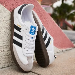 Womens adidas Samba OG Athletic Shoe - Cloud White / Core Black / Clear Granite