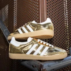 Womens adidas Samba OG Athletic Shoe - Gold Metallic / White / Core White