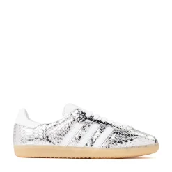 Womens adidas Samba OG Athletic Shoe - Silver Metallic / Cloud White / Gum
