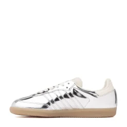 Womens adidas Samba OG Athletic Shoe - Silver Metallic / Silver Metallic / Gum