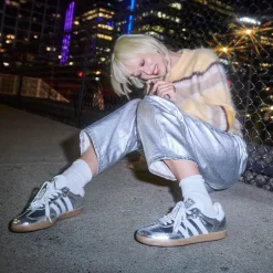 Womens adidas Samba OG Athletic Shoe - Silver Metallic / White / Core White