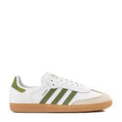 Womens adidas Samba OG Athletic Shoe - White / Tech Olive / Gum