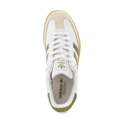 Womens adidas Samba OG Athletic Shoe - White / Tech Olive / Gum