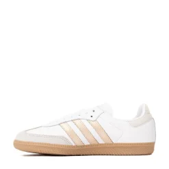 Womens adidas Samba OG Athletic Shoe - White / Wonder Gold Metallic / Grey One