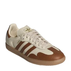 Womens adidas Samba OG Athletic Shoe - Wonder White / Dusky Bronze / Gold Metallic