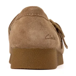 Womens Clarks Wallabee Evo T-Bar Mocassin - Dark Sand