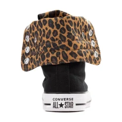 Womens Converse Chuck Taylor All Star Fold-Over High-Top Sneaker - Black / Leopard