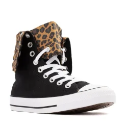 Womens Converse Chuck Taylor All Star Fold-Over High-Top Sneaker - Black / Leopard