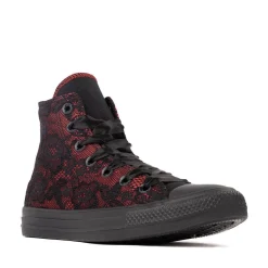 Womens Converse Chuck Taylor All Star High-Top Dressed Up Lace Overlay Sneaker - Black / Park Red