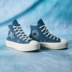 Womens Converse Chuck Taylor All Star Lift Denim High-Top Sneaker - Navy / Egret