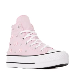 Womens Converse Chuck Taylor All Star Lift Dressed Up Bows & Studs High-Top Sneaker - Pink Frosting
