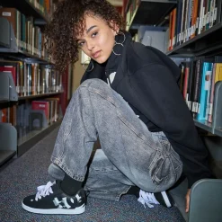 Womens DC Court Graffik 3D Skate Shoe - Black / White / Grey