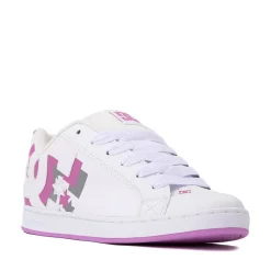 Womens DC Court Graffik 3D Skate Shoe - White / Lavender