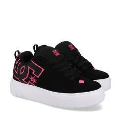Womens DC Court Graffik Platform Skate Shoe - Black / Pink / White