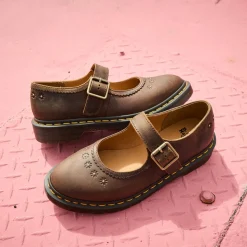 Womens Dr. Martens Flower Mary Jane - Dark Brown