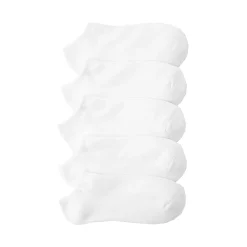 Womens Footie Socks 5 Pack - White