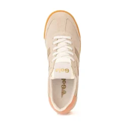 Womens Gola Classics Elan Sneaker - Bone / Light Caramel / Terracotta
