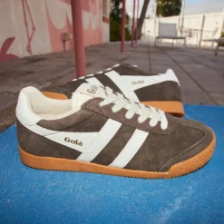 Womens Gola Classics Elan Sneaker - Mocha / White
