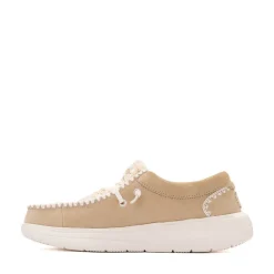 Womens HEYDUDE Wendy Comf Crochet Slip-On Casual Shoe - Irish Creme