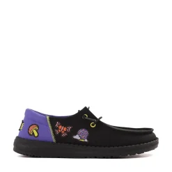 Womens HEYDUDE Wendy Funk Slip-On Casual Shoe - Black / Psychedelic Patches