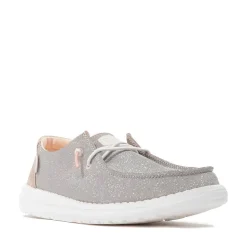 Womens HEYDUDE Wendy Metallic Sparkle Slip-On Casual Shoe - Rose Gold