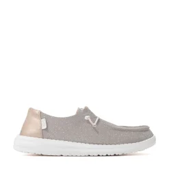 Womens HEYDUDE Wendy Metallic Sparkle Slip-On Casual Shoe - Rose Gold