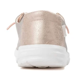 Womens HEYDUDE Wendy Metallic Sparkle Slip-On Casual Shoe - Rose Gold