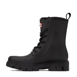 Womens Hunter Diana Lace-Up Rain Boot - Black