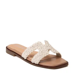 Womens Madden Girl Harmony Crochet H-Strap Slide Sandal - Natural