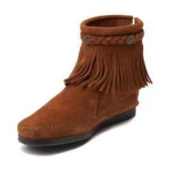 Womens Minnetonka Back Zip Boot - Chestnut