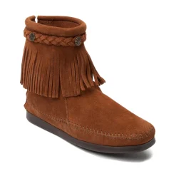 Womens Minnetonka Back Zip Boot - Chestnut