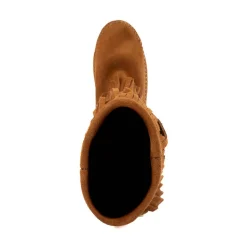 Womens Minnetonka 3-Layer Fringe Boot - Brown