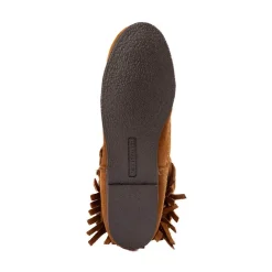 Womens Minnetonka 3-Layer Fringe Boot - Brown