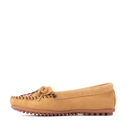 Womens Minnetonka Thunderbird "Animikii" Hardsole Moccasin - Taupe