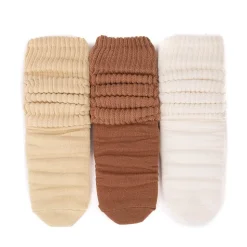 Womens Neutral Slouch Crew Socks 3 Pack - Multicolor