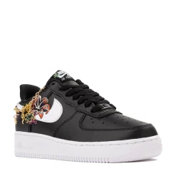 Womens Nike Air Force 1 '07 Premium Flowers Athletic Shoe - Black / Metallic Gold / White / White