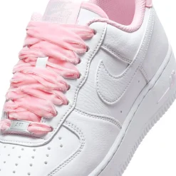 Womens Nike Air Force 1 '07 Vintage Athletic Shoe - Pink Foam / Grey Fog / Metallic Silver / White