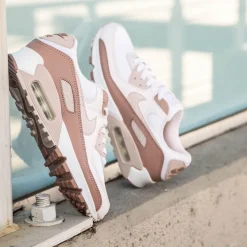 Womens Nike Air Max 90 Athletic Shoe - Particle Pink / Pearl Pink / Silt Red