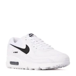 Womens Nike Air Max 90 Athletic Shoe - White / White / Black