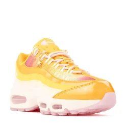 Womens Nike Air Max 95 Big Bubble Athletic Shoe - University Gold / Coconut Milk / Pink Foam