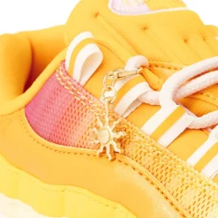 Womens Nike Air Max 95 Big Bubble Athletic Shoe - University Gold / Coconut Milk / Pink Foam