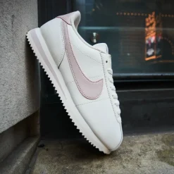 Womens Nike Cortez Leather Athletic Shoe - Sail / Silt Red