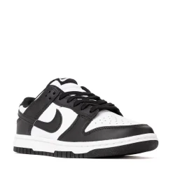 Womens Nike Dunk Low Athletic Shoe - White / White / Black
